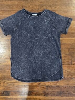 Zenana Mineral Wash Top | Edgy Boho Seam Detail Tee | Relaxed Fit | L and Xl